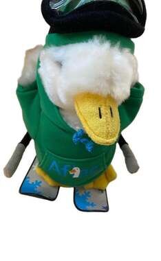 Aflac 2013 Macy's Holiday Skiing Duck Plush in Green Hoodie with Goggles and Ski